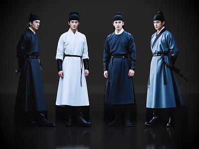 Man 2D Ancient costume character Song Dynasty military attache ancient costume martial arts Song Dynasty catch fast ancient costume catch fast 3d model