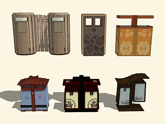 New Chinese trash can 3d model