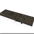 Modern Construction Site Long Strip Ground Surface With Scattered Gravel And Soil