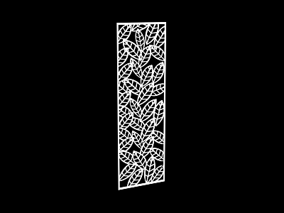 Elegant Decorative Partition With Intricate Leaf Perforated Design For Home Interior 3d model