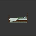 Single Bed With Traditional Wooden Carved Frame Green Bedding And White Patterned Sheet