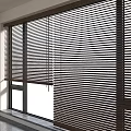 Modern Wooden Blinds With Slatted Design On Window For Interior Natural Light