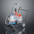 Mobile Home Cleaning Cart With Pressure Tank Hoses And Wheels