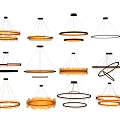 Various Modern Chandeliers With Unique Designs And Hanging Structures 3d model