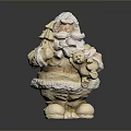 White Santa Claus Figurine Furniture Accessory With Christmas Tree And Gift