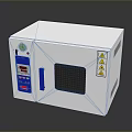 White Computer Device With Digital Control Panel Observation Window Blue Handle And Warning Signs 3d model