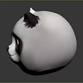 Cute 3D Panda Game And Movie Character With White Body Purple Ears Green Eyes