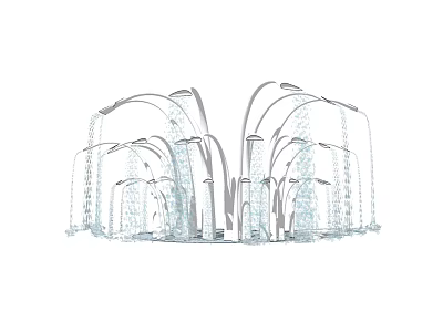 Artistic Modern Fountain Featuring Multiple Arch Shaped Structures And Cascading Water 3d model
