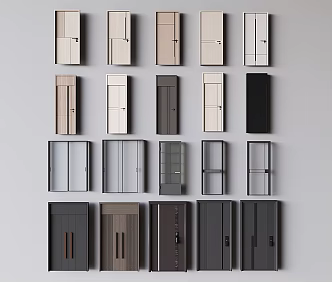 Solid wood swing door single door glass sliding door swing door mother door security door double door 3d model