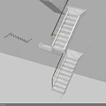 Modern White Marble Staircase With Sleek Metal Handrail And Minimalist Design