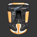 Orange Black And White Go Kart Featuring Black Seat And Four Wheels Design