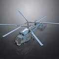Mars Exploration Helicopter Featuring Four Rotors Blue Gray Body And Red Emblem