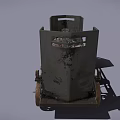 Vintage Steam Powered Train With Metal Wheels And Retro Mechanical Structure