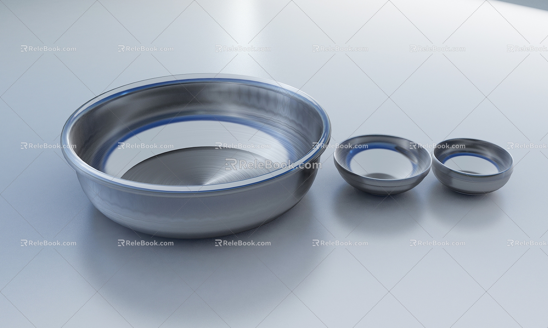 Bowl stainless steel basin stainless steel bowl 3d model