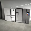 Various Styles Modern Refrigerators In White Silver Gray With Smooth Surface And Control Panels