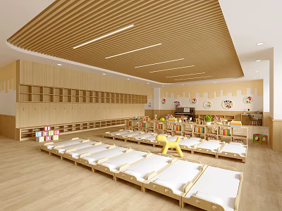 Modern Kindergarten Classroom Rest Area Lunch Rest Area Activity Room Kindergarten Activity Area 3d model