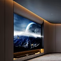 Modern Home Theater Interior Design With Large Screen Comfortable Seating And Ambient Lighting