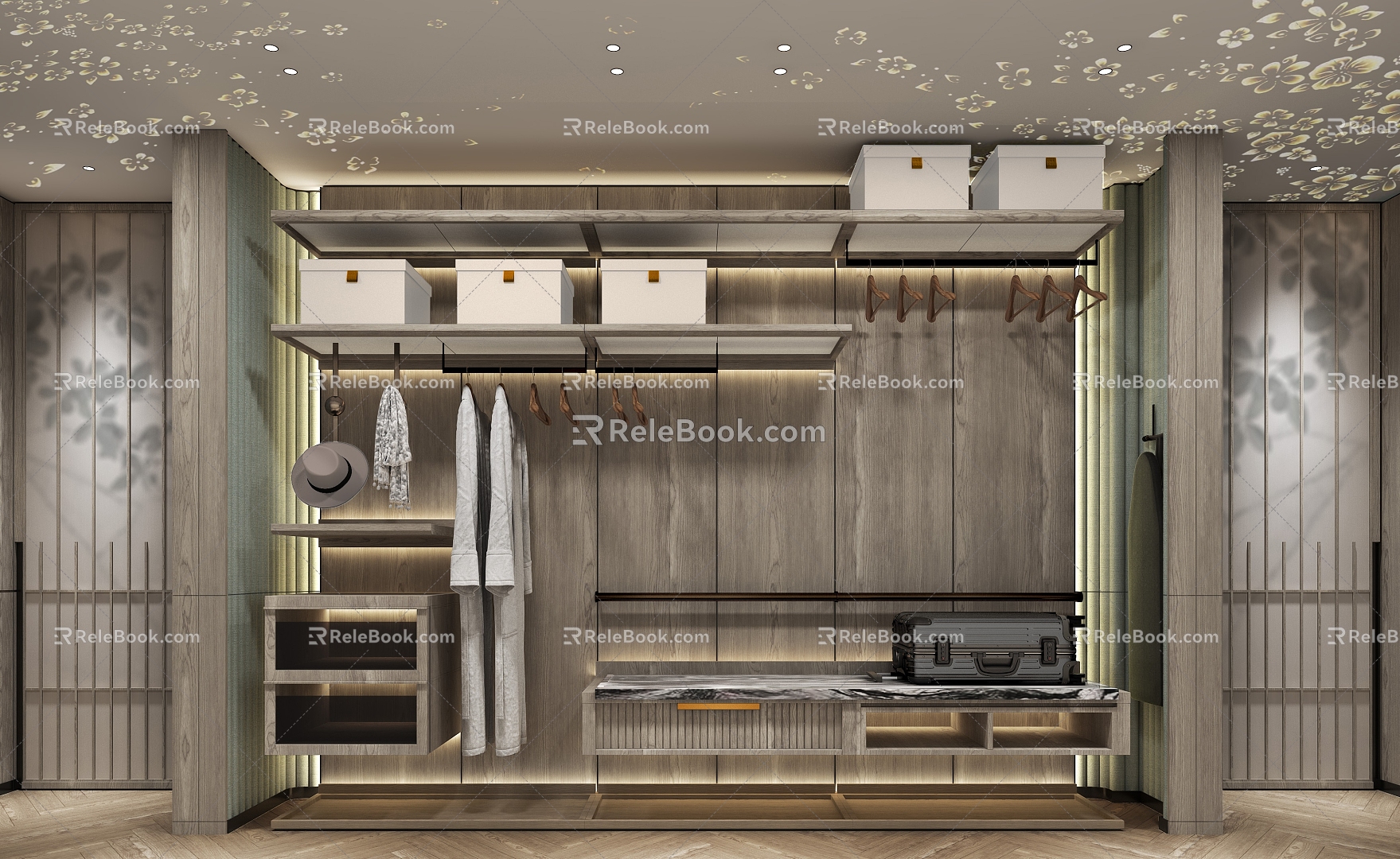 New Chinese Hotel Room Cloakroom 3d model