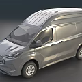 Modern Silver Utility Vehicle Cargo Van Featuring Roof Design And Front Grille