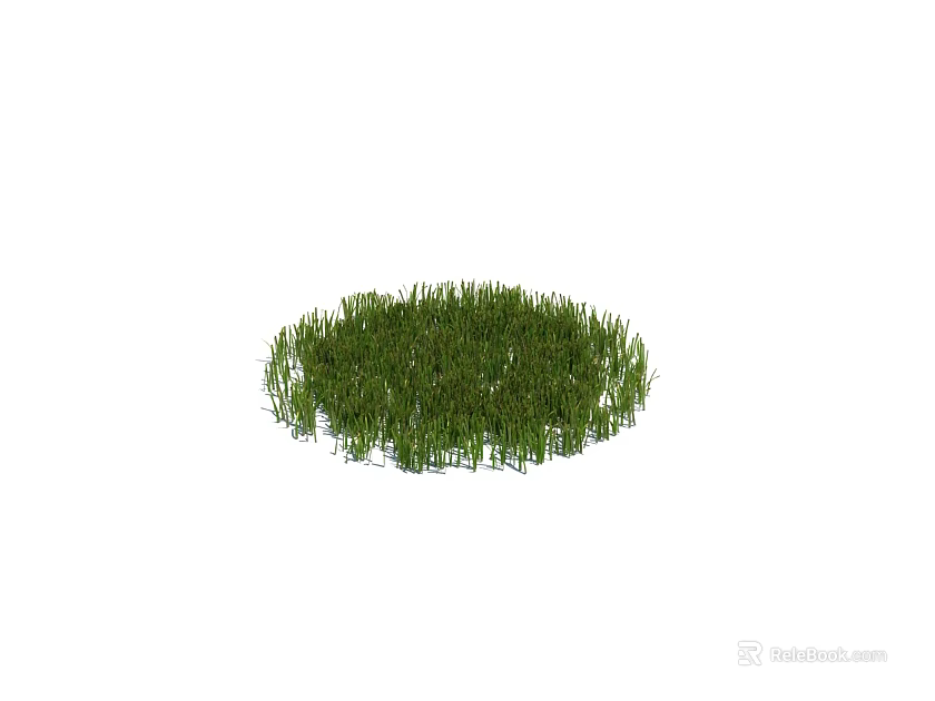 Lush Green Grass Lawn With Natural Round Shape And Fresh Green Appearance 3d model 