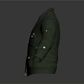 Green Jacket With Front Zipper Multiple Pockets Orange Drawstrings And Gray Lining 3d model