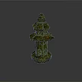 Ancient Traditional Green Moss Covered Pagoda With Layered Tower Design