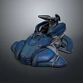 Futuristic Blue Mechanical Vehicle 3D Model With Armored Cockpit And Detailed Structural Design