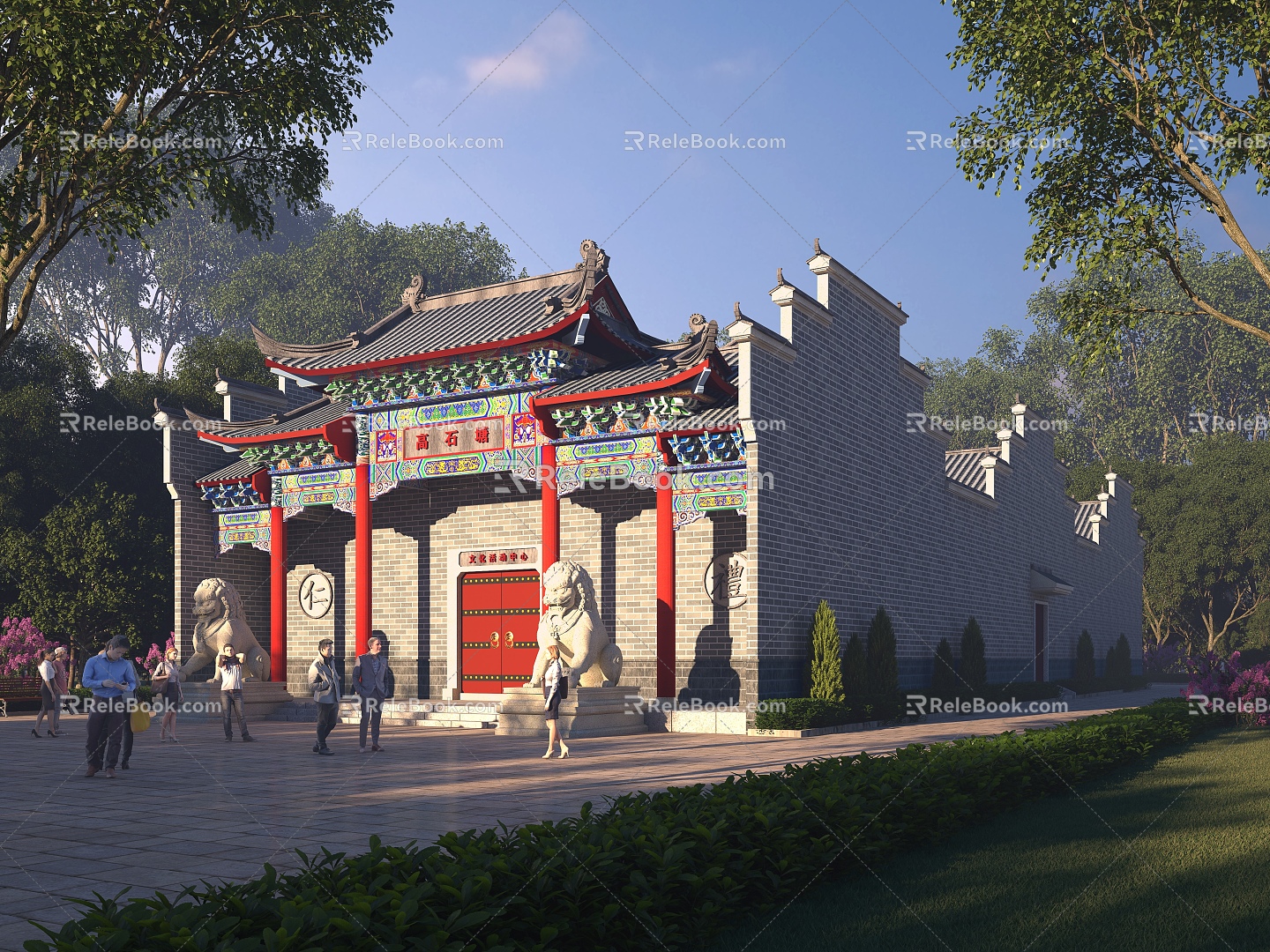 Chinese Ancient Architecture of Huizhou Ancestral Temple Courtyard 3d model