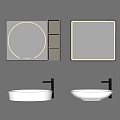 Modern wash basin mirror cabinet wash basin faucet wash basin 3d model