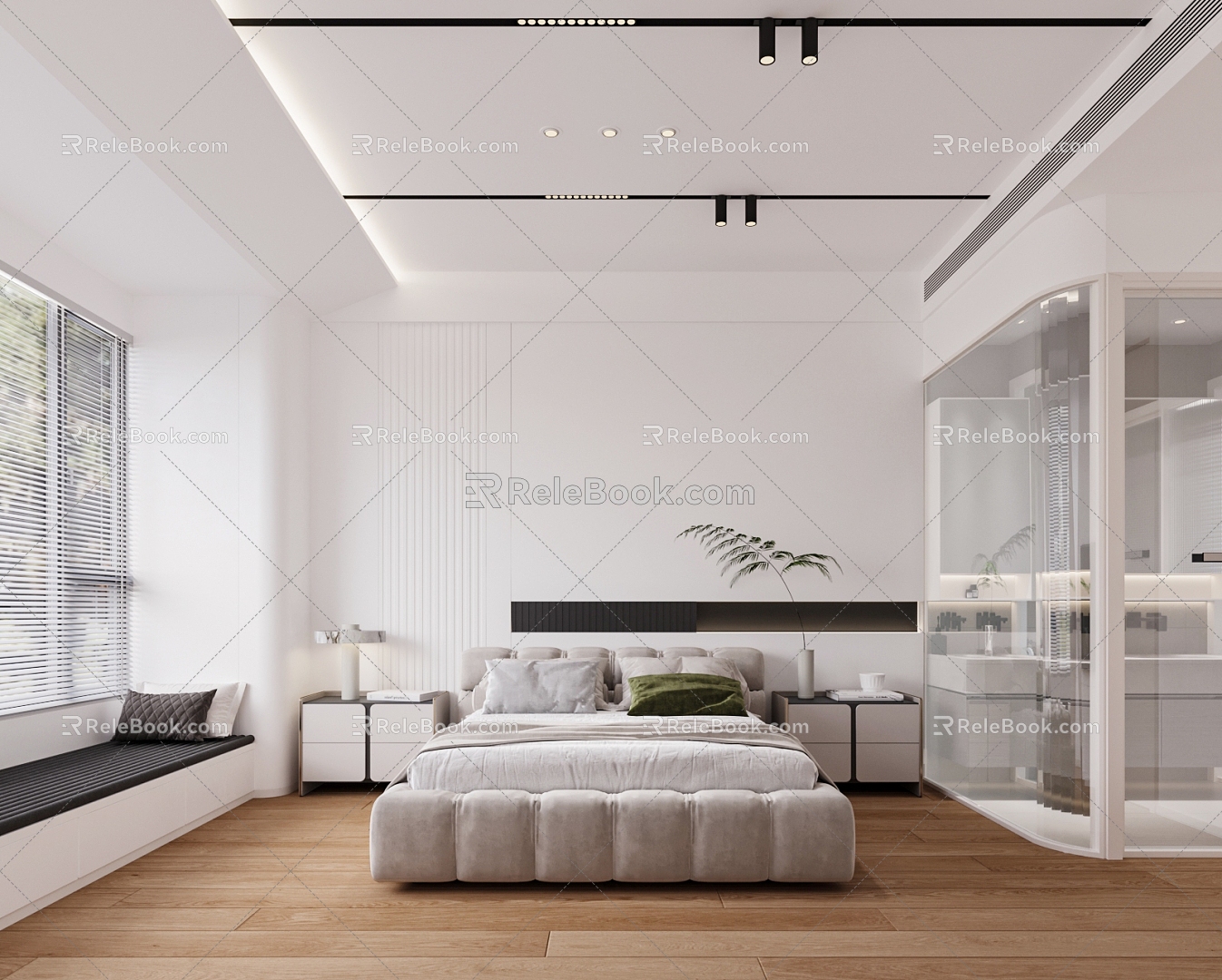 Modern Bedroom Home Decoration 3d model