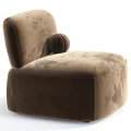 Stylish Brown Leather Single Chair With Basketball On Comfortable Seat