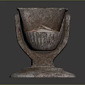 Vintage Ceramic Cup With Handle And Textured Base For Home Use