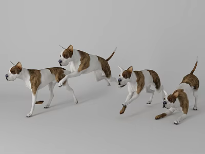 Reptile 3D Models Showing Different Action Poses Against Grey Background 3d model