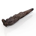 Brown Plant Root With Natural Texture And Organic Shape Displayed On White Background