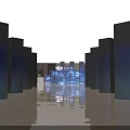 Professional Conference Hall Setup With Themed Stage Seats Banners And Prosperity Theme