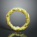 Elegant Gold Braided Ring Fashion Accessory With Intricate Texture And Design Details