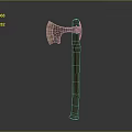Axe Shaped Sculpture Carving With Wooden Handle And Metal Axe Head Artistic Design