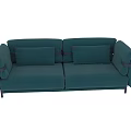 Teal Sofa With Soft Cushions And Modern Armrests For Living Room Decor