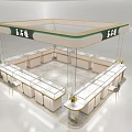 Elegant Jewelry Store Interior With Glass Display Counters Overhead Lighting And Chairs