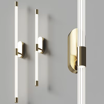 Contemporary Sleek Wall Lamps With Metal Base And Glass Tubes Wall Mounted Lighting 3d model