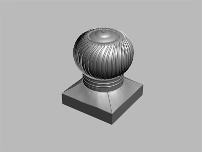 Industrial Equipment Dome Shaped Metal Component With Corrugated Surface And Square Base 3d model