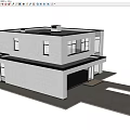 Modern Single Family House With White Exterior Large Windows Garage And Balcony Railings