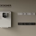 Designer Smart Home Appliances With White Control Unit And Knob Panels 3d model
