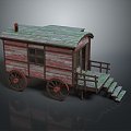 European-style carriage four-wheeled carriage transportation 3d model