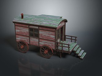 European-style carriage four-wheeled carriage transportation 3d model