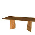 Modern Wooden Dining Table With Minimalist Design And Unique Block Legs 3d model