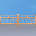 Decorative Wooden Railing With Geometric Lattice Design For Outdoor Garden Decoration