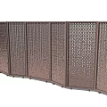 Decorative Room Divider Screen with Brown Perforated Pattern Panels for Modern Interior Design 3d model