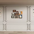 Elegant Classic Decorative Cabinet With Ornate Frames And Wall Art Decor 3d model
