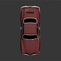 Red Vintage Coupe Car with Sleek Body Chrome Accents Silver Wheels and Dark Surface Reflection